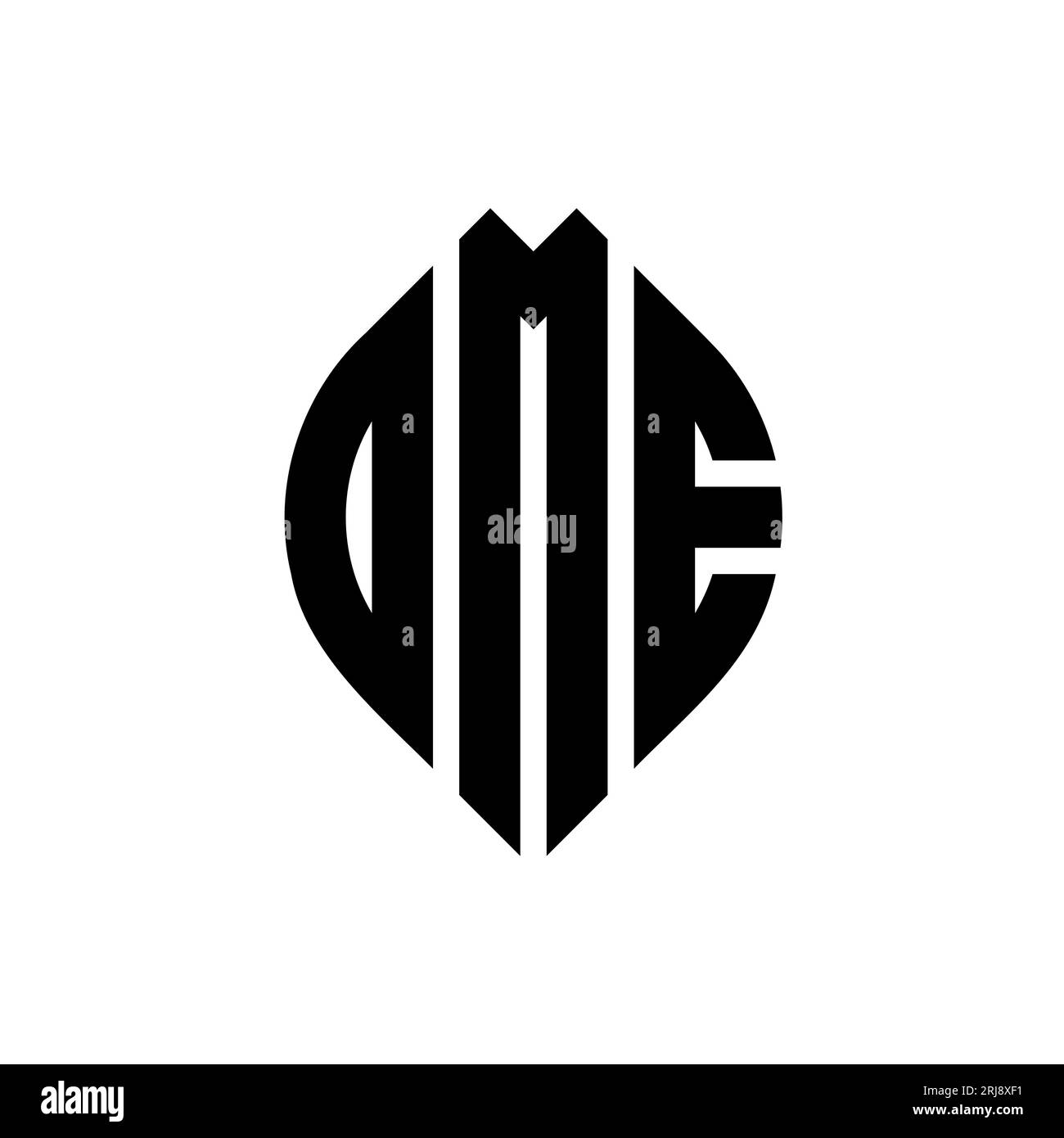 Logo de lettre cercle DME avec forme de cercle et d'ellipse. Lettres elliptiques DME avec style typographique. Les trois initiales forment un logo circulaire. Ci DME Illustration de Vecteur
