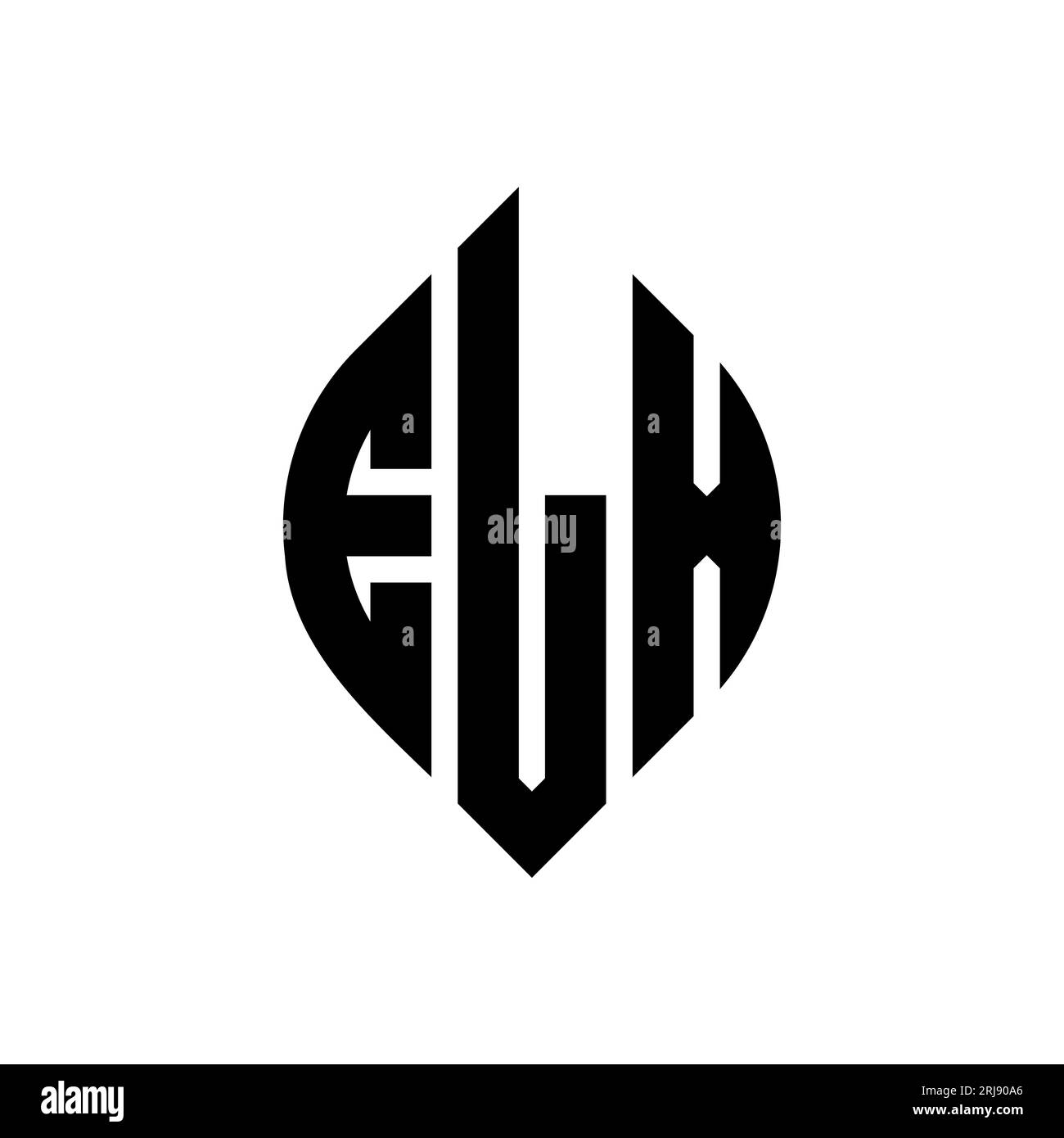 Logo de lettre cercle ELX avec forme de cercle et d'ellipse. Lettres elliptiques ELX avec style typographique. Les trois initiales forment un logo circulaire. ELX ci Illustration de Vecteur