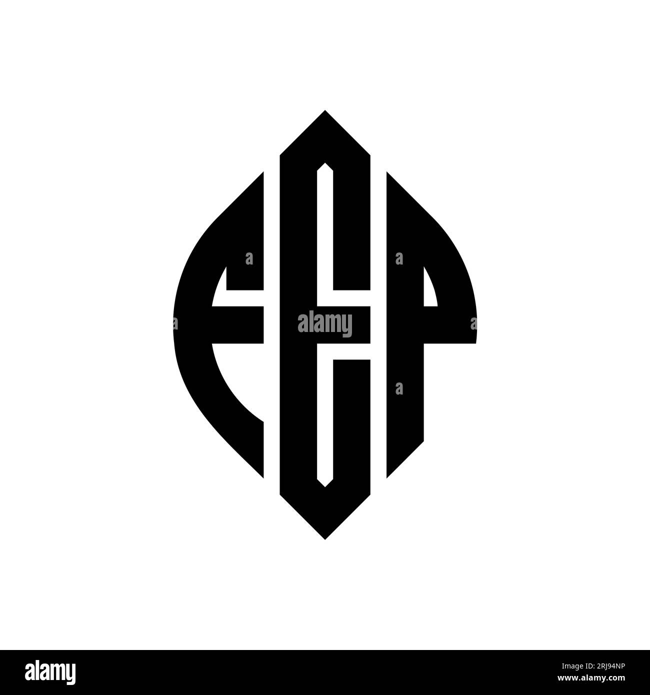 Logo de lettre cercle FEP avec forme de cercle et d'ellipse. Lettres elliptiques FEP avec style typographique. Les trois initiales forment un logo circulaire. Ci FEP Illustration de Vecteur