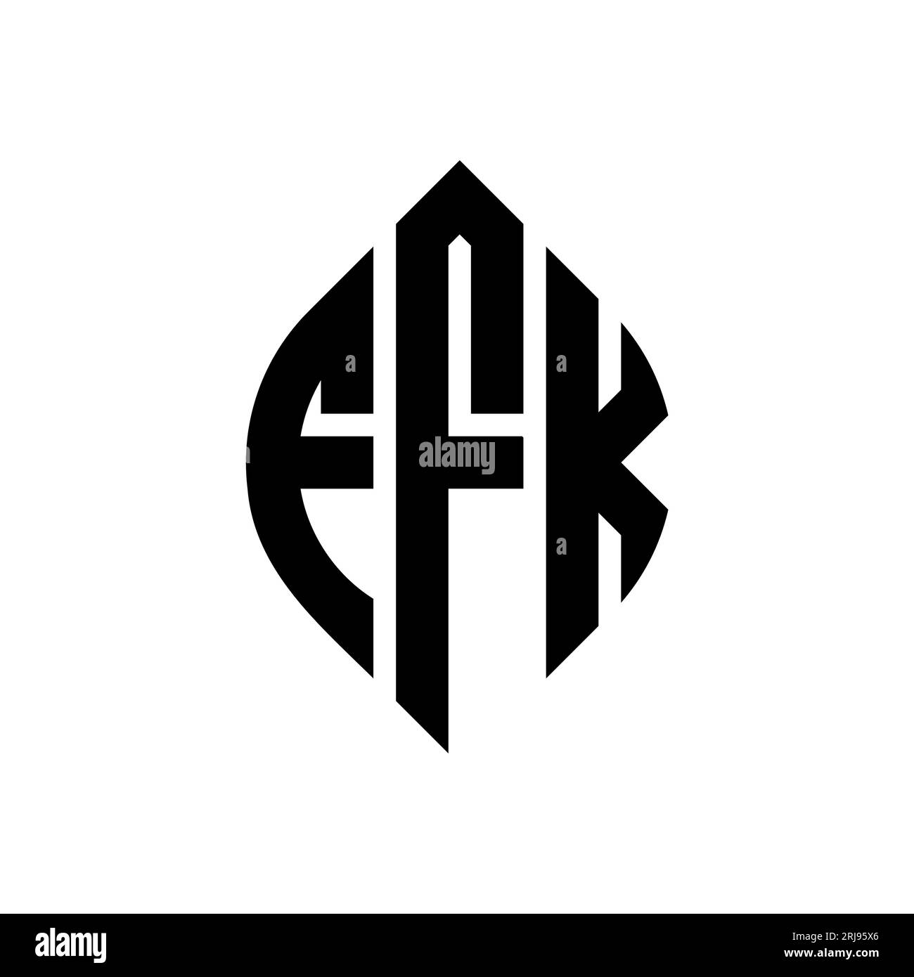 Logo de lettre cercle FFK avec forme de cercle et d'ellipse. Lettres elliptiques FFK avec style typographique. Les trois initiales forment un logo circulaire. Ci FFK Illustration de Vecteur