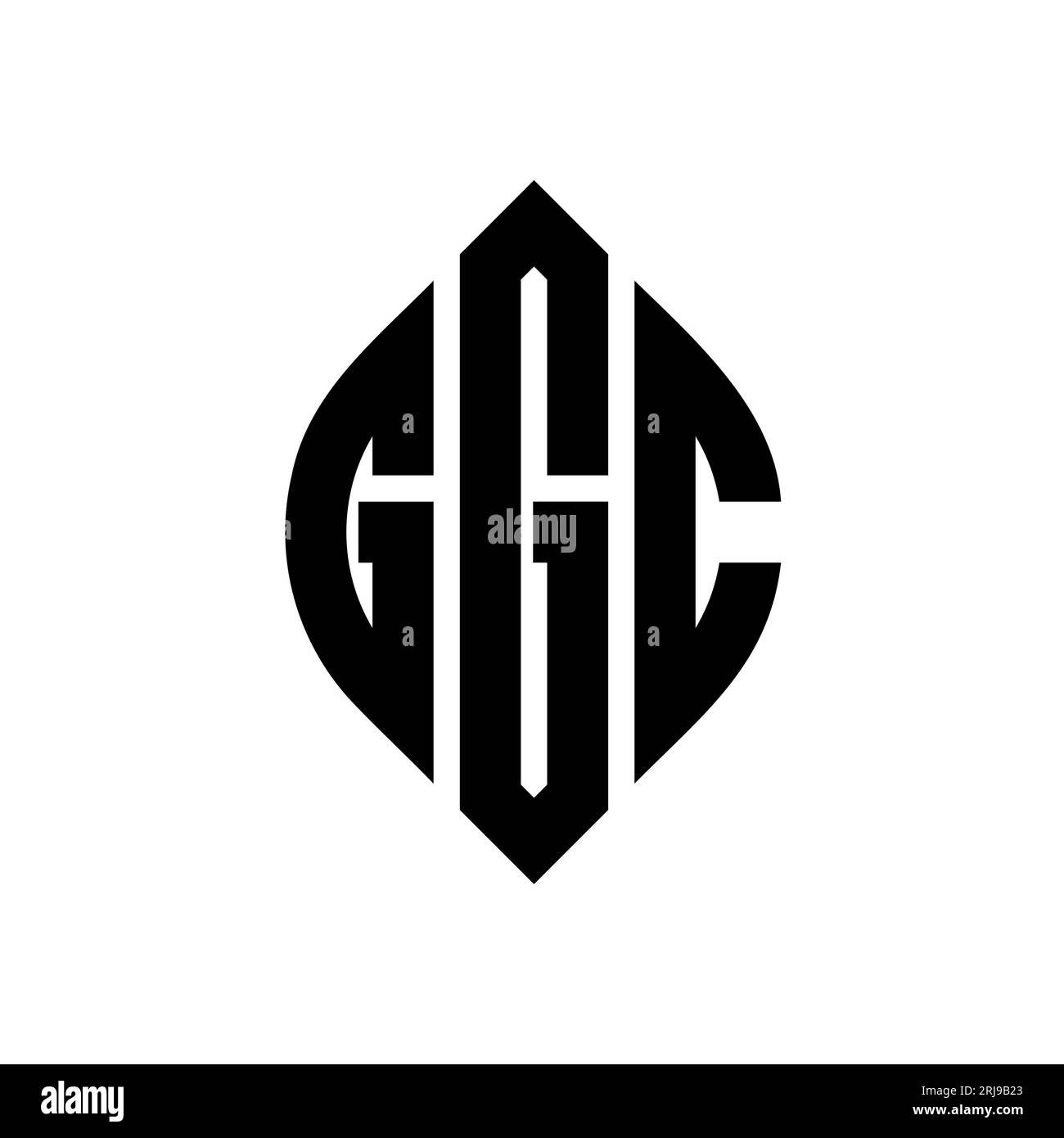 Logo de lettre cercle GGC avec forme de cercle et d'ellipse. Lettres elliptiques GGC avec style typographique. Les trois initiales forment un logo circulaire. Ci GGC Illustration de Vecteur