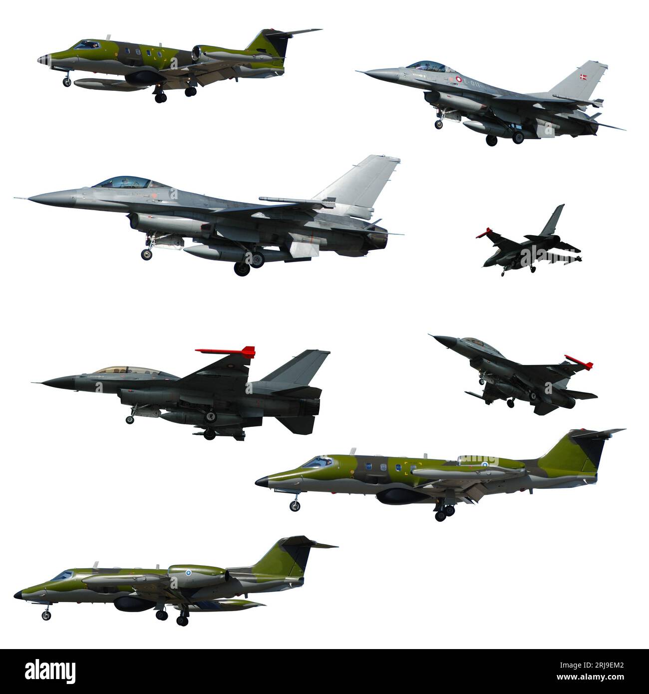 Collection avec de nombreux avions de guerre sur un fond blanc propre. 3500 x 3500 pixels Banque D'Images