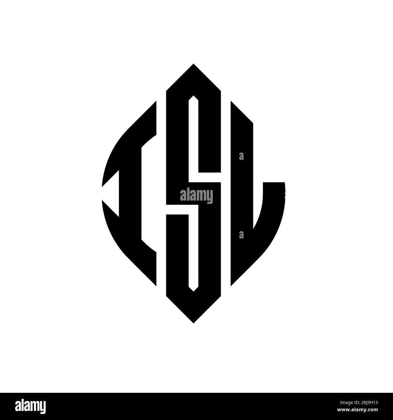 Logo de lettre cercle ISL avec forme de cercle et d'ellipse. Lettres elliptiques ISL avec style typographique. Les trois initiales forment un logo circulaire. Ci ISL Illustration de Vecteur