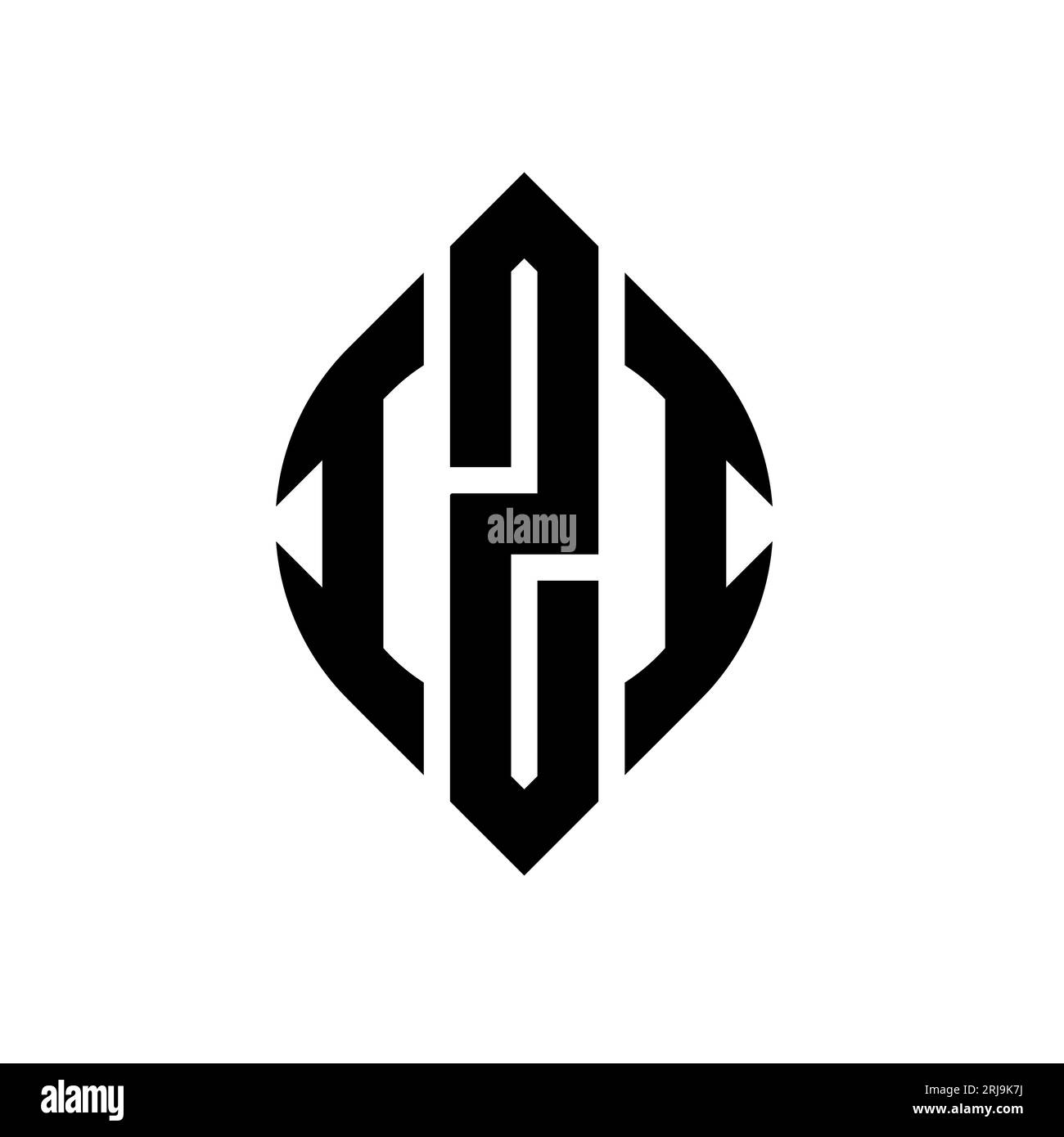 Logo de lettre cercle IZI avec forme de cercle et d'ellipse. Lettres elliptiques IZI avec style typographique. Les trois initiales forment un logo circulaire. Ci IZI Illustration de Vecteur