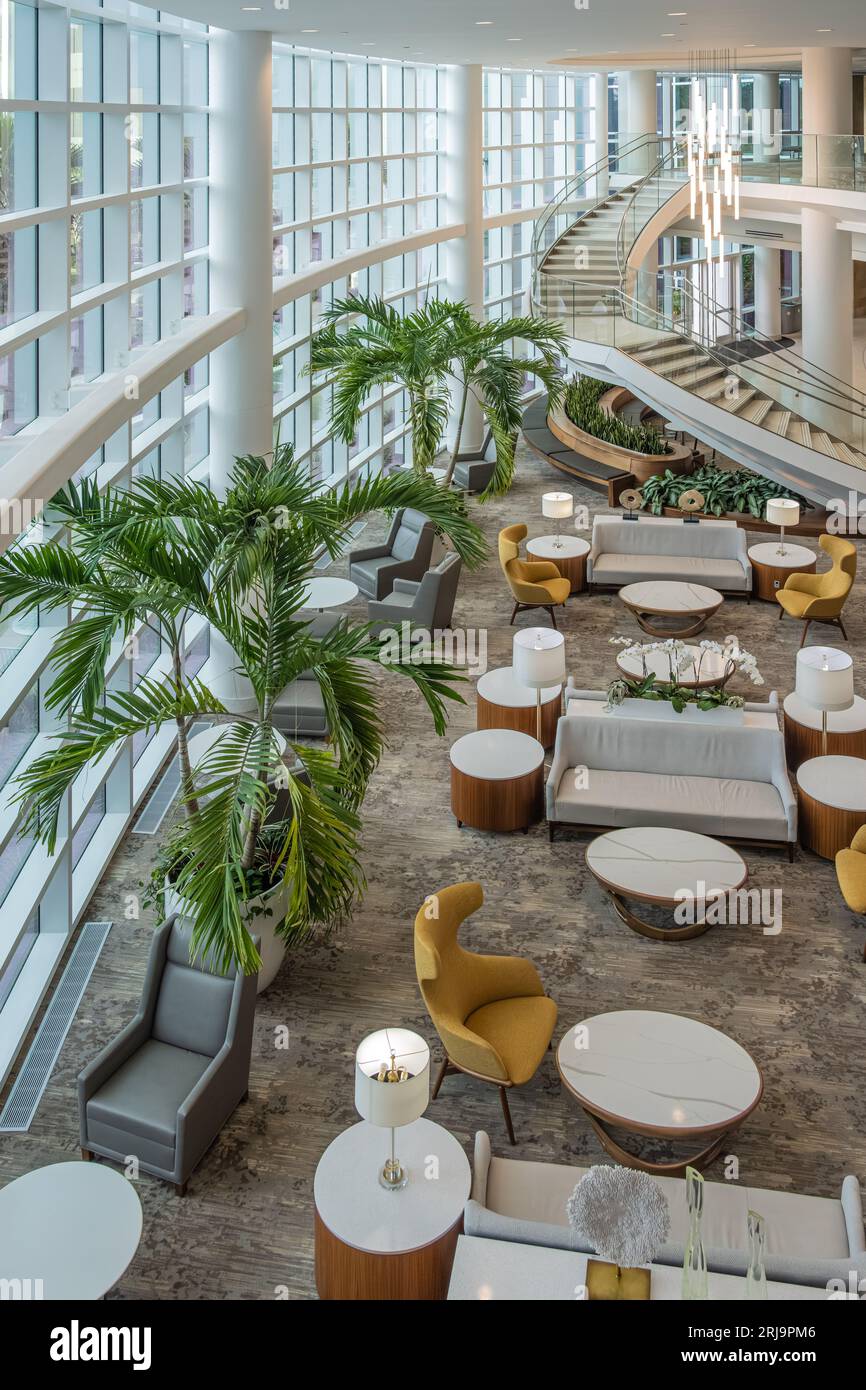Magnifique atrium ensoleillé à la Mayo Clinic à Jacksonville, Floride. (ÉTATS-UNIS) Banque D'Images