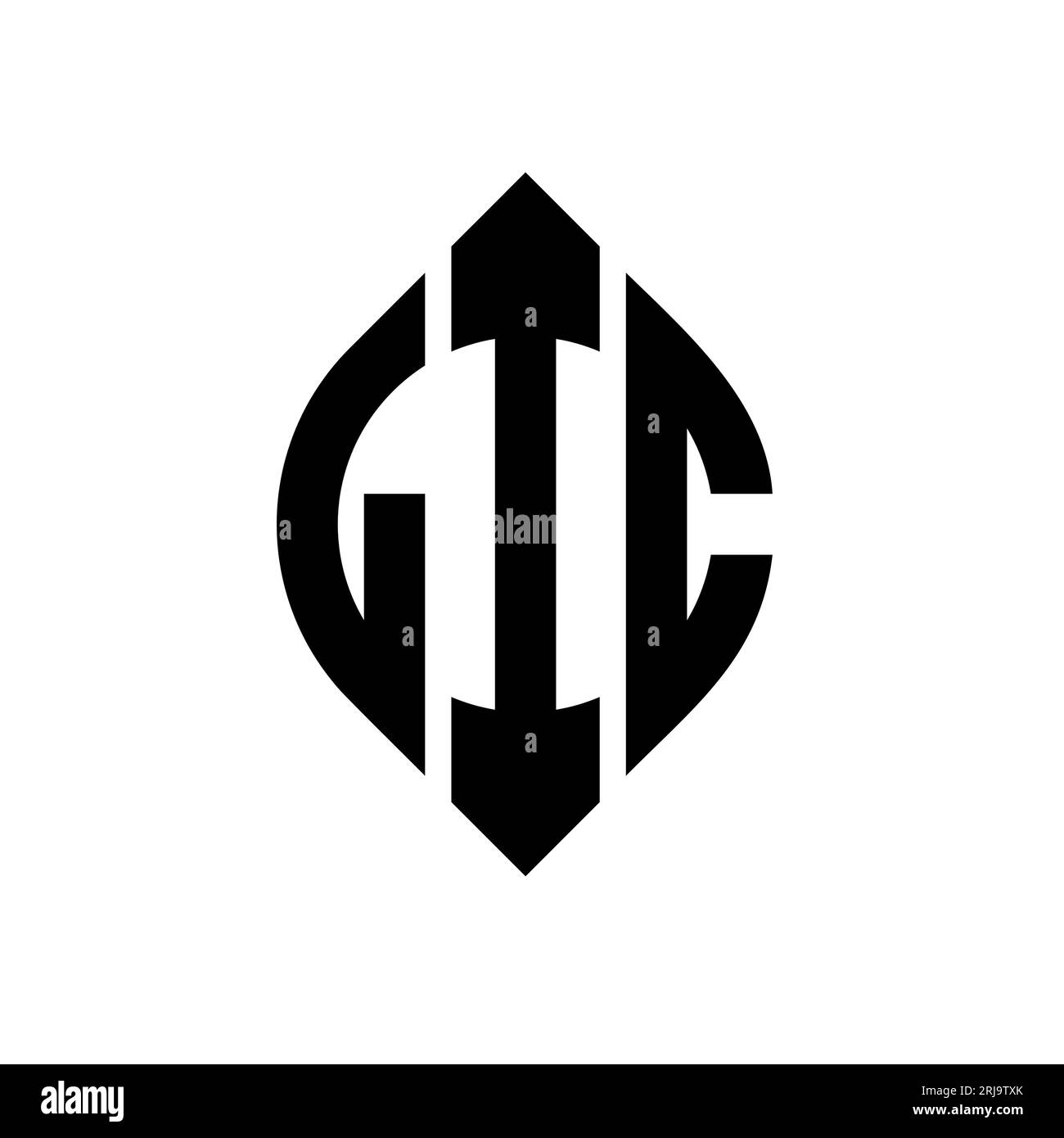 Logo de lettre cercle LIC avec forme de cercle et d'ellipse. Lettres elliptiques LIC avec style typographique. Les trois initiales forment un logo circulaire. Ci GCI Illustration de Vecteur