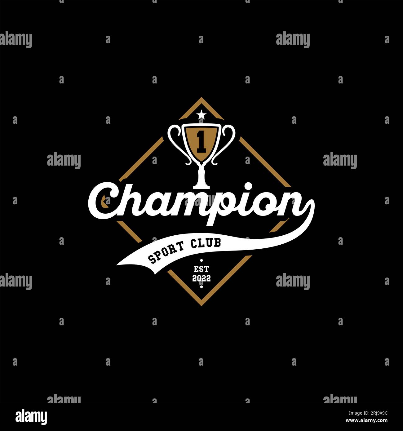 Classic Champion Trophy Label Vector Design Illustration de Vecteur