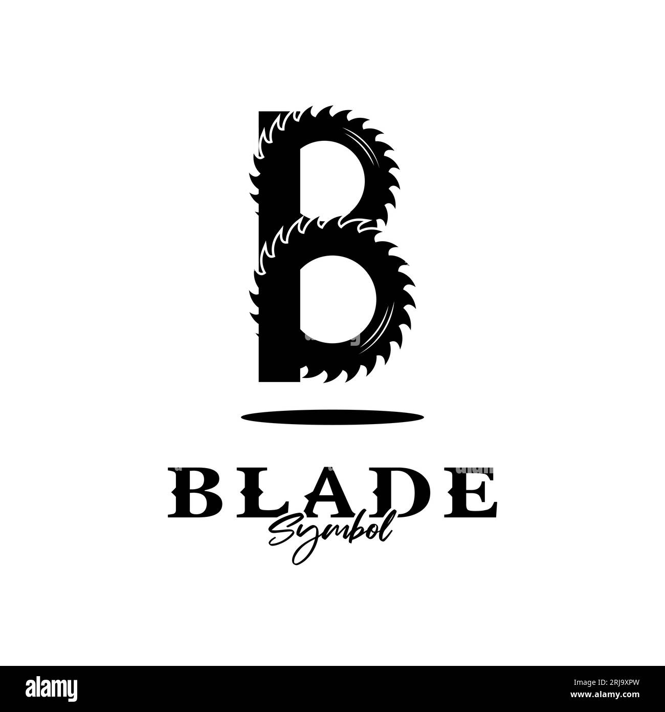 Initial B Grinder Blade pour la conception du logo du travail du bois ou de la menuiserie Illustration de Vecteur