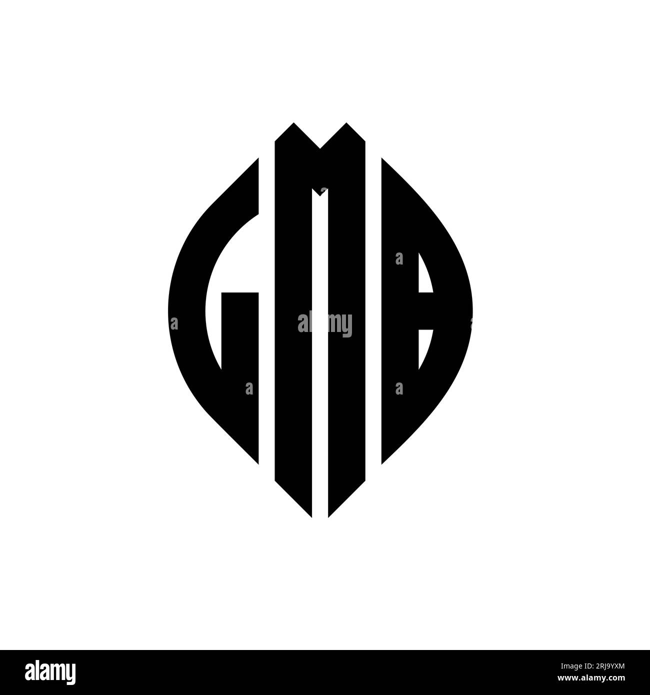Logo de lettre cercle LMB avec forme de cercle et d'ellipse. Lettres elliptiques LMB avec style typographique. Les trois initiales forment un logo circulaire. Ci LMB Illustration de Vecteur