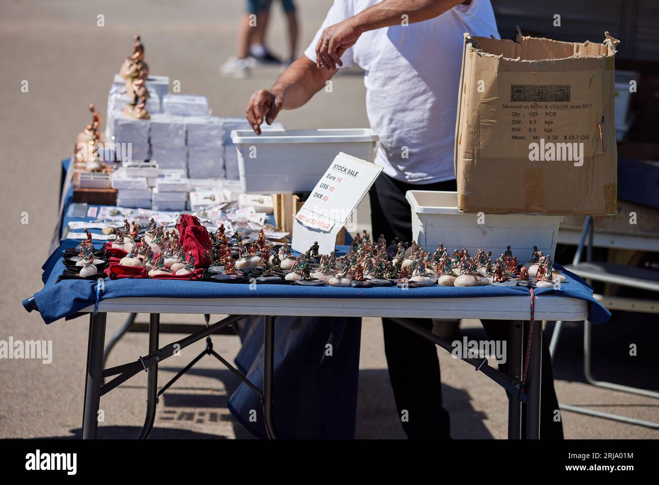 Les figurines de la petite Sirène, vendues par la petite Sirène ; Copenhague, Danemark Banque D'Images