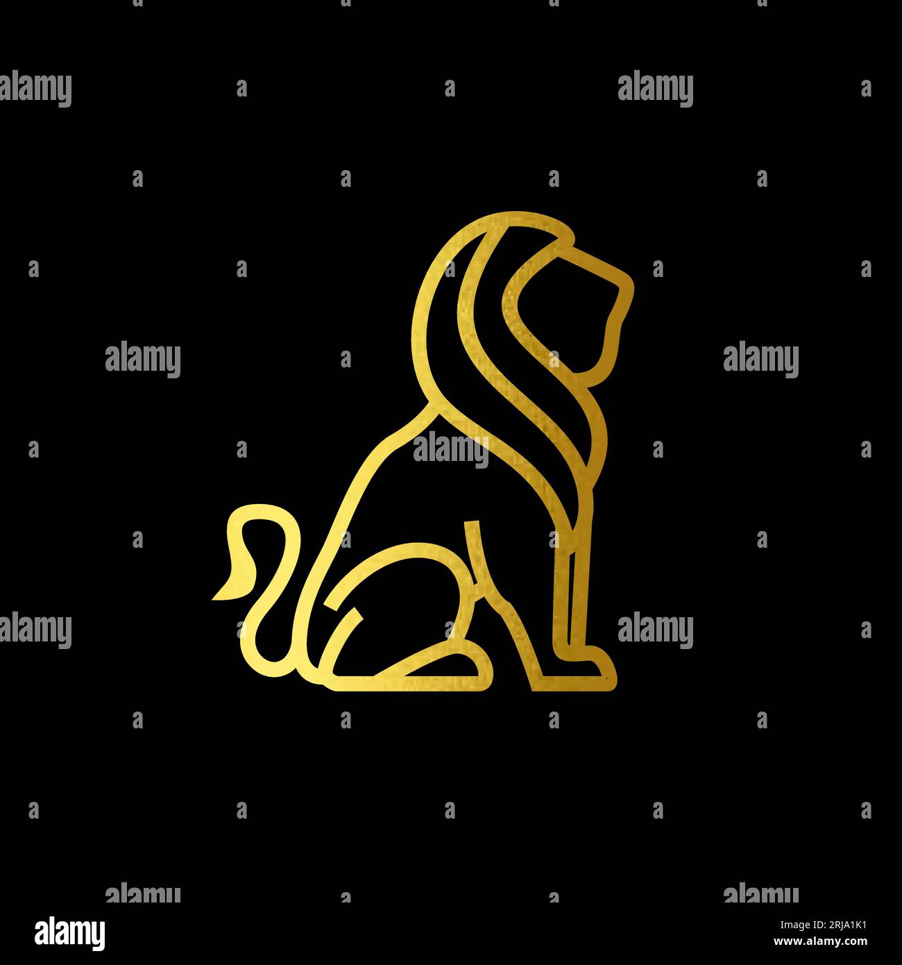 Inspiration du logo Royal Golden Lion King Illustration de Vecteur