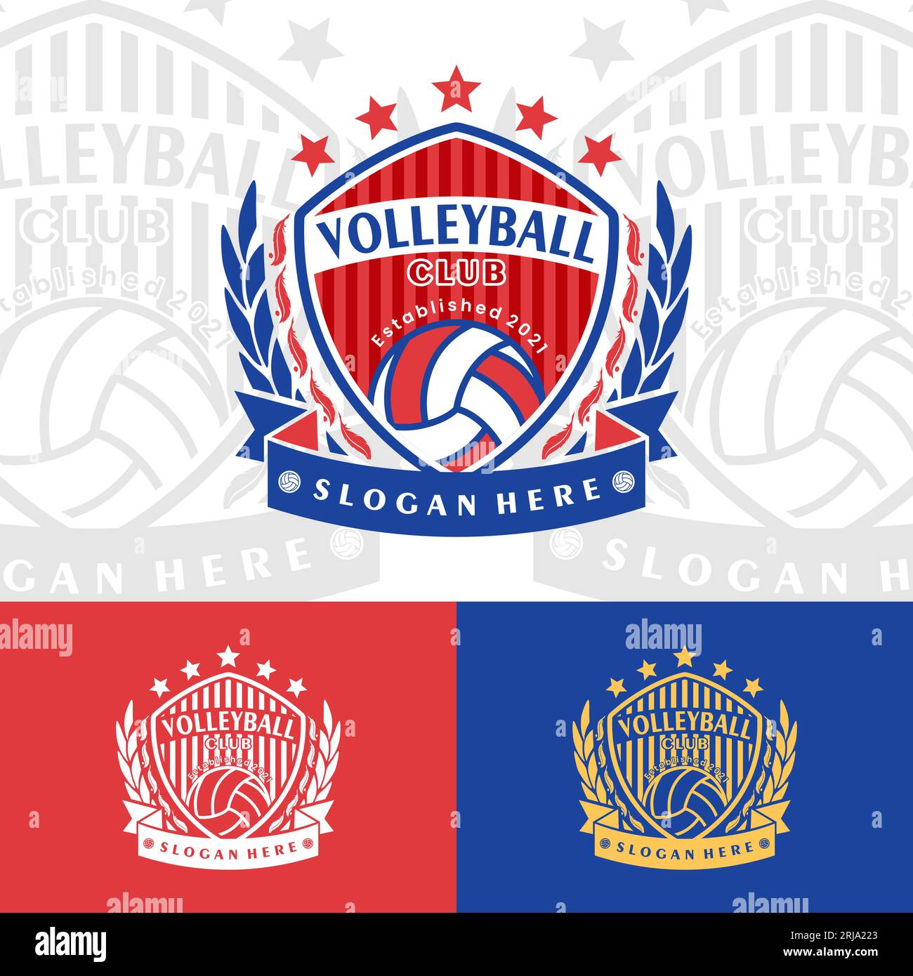 Badge logo de l'équipe de volleyball, logo American Sports Illustration de Vecteur