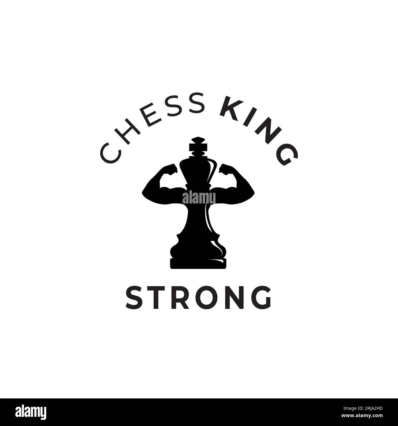 Forte inspiration de conception de logo d'illustration King Chess Illustration de Vecteur