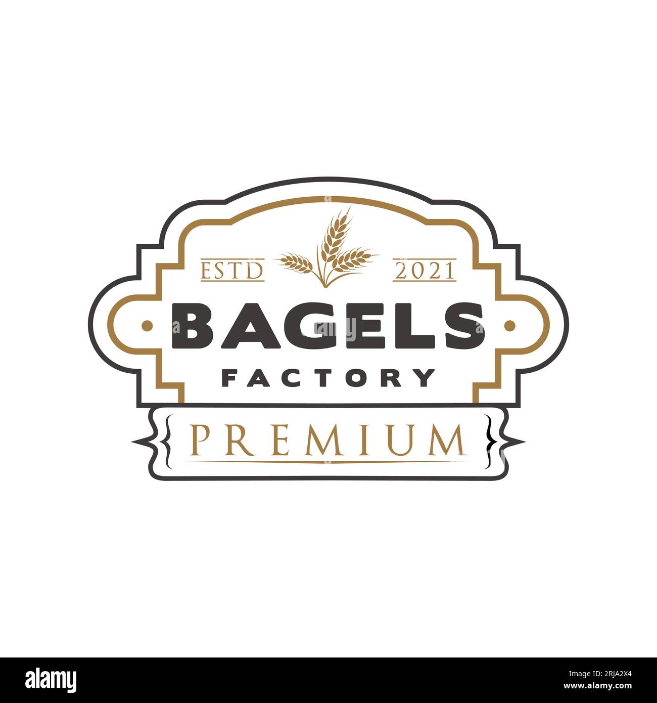 Vintage bagels logo, Bakery Stamp Illustration de Vecteur