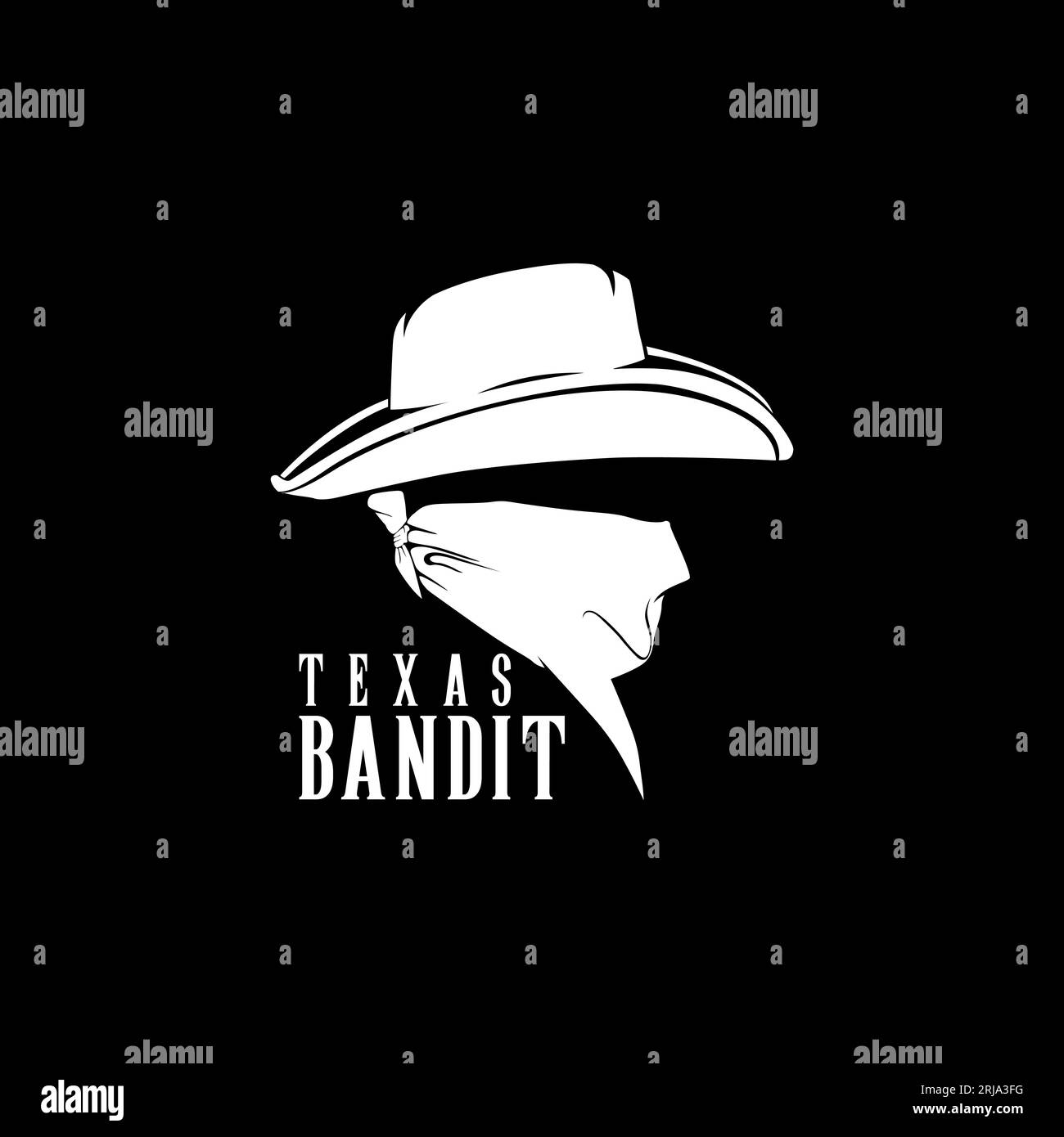 Inspiration de conception de logo de symbole de cowboy Gangster de Bandit Illustration de Vecteur