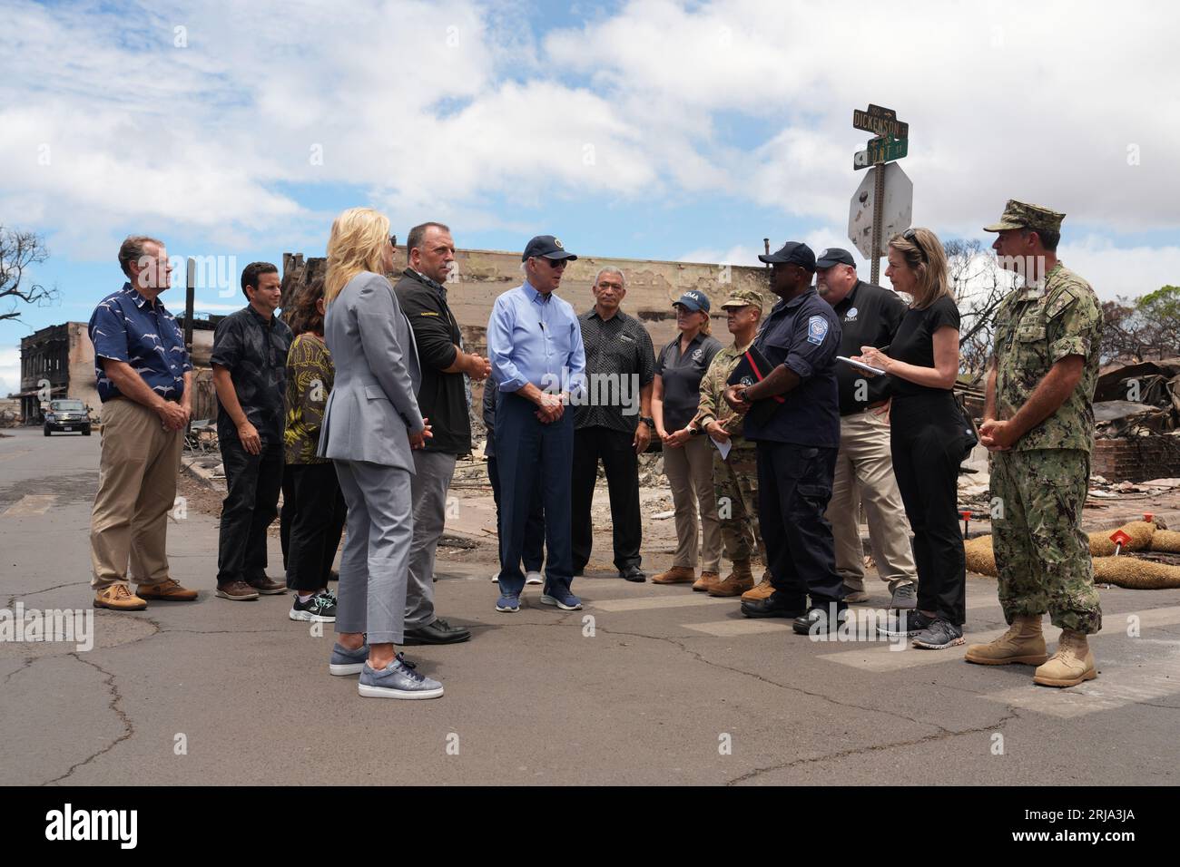 Maui, Hawaï (21 août 2023) - le président Joe Biden se rend à Maui, promettant le soutien du gouvernement tout au long du processus de redressement. Banque D'Images