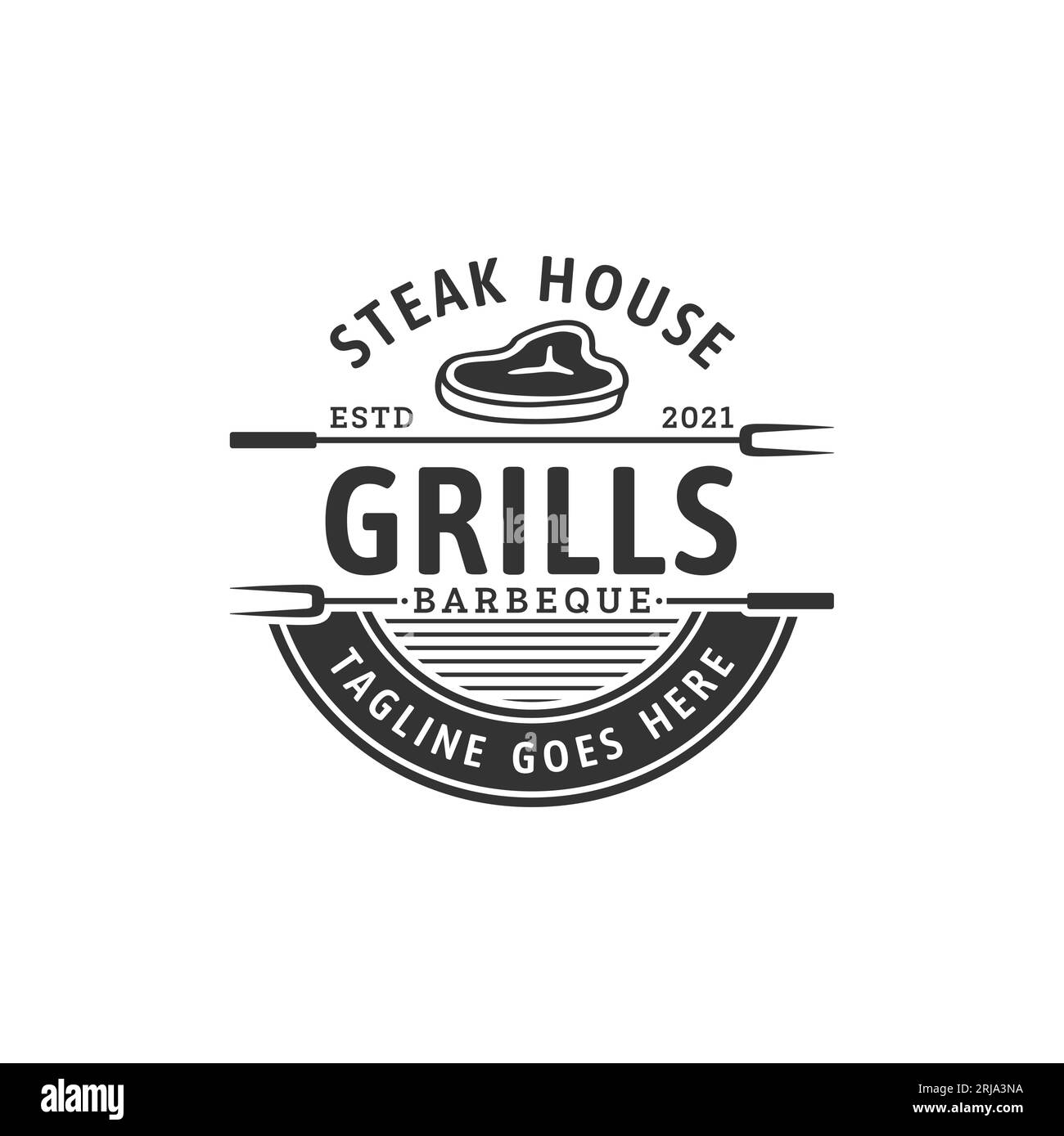 Steak House ou Butcher Shop étiquettes typographiques vintage, emblèmes, inspiration de conception de logo Illustration de Vecteur