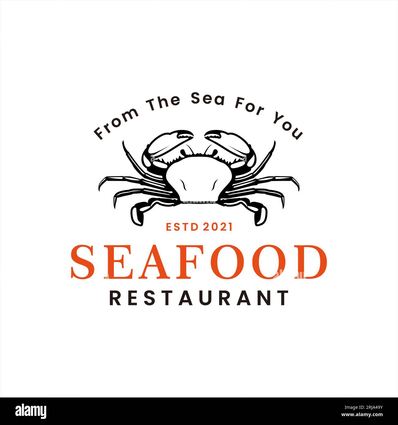 Crabe de fruits de mer Lobster écrevisse crevette vintage logo de luxe design Illustration de Vecteur