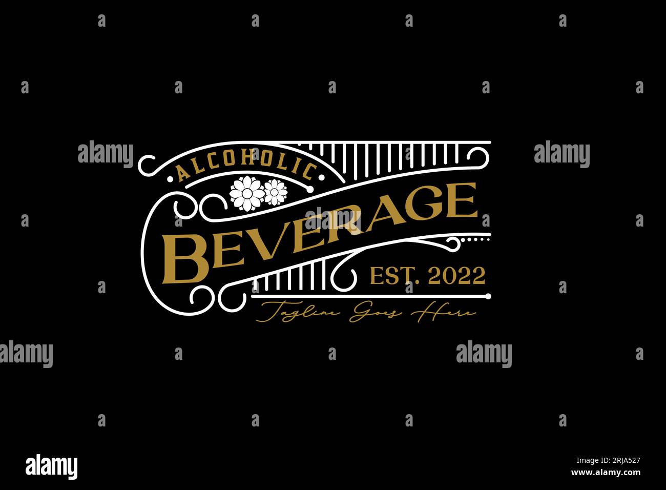 Vintage Label logo Design inspiration pour Beverage Illustration de Vecteur