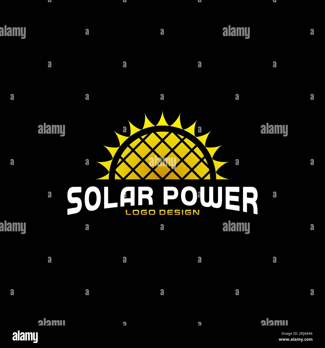 Design moderne du logo Sun du panneau solaire Illustration de Vecteur