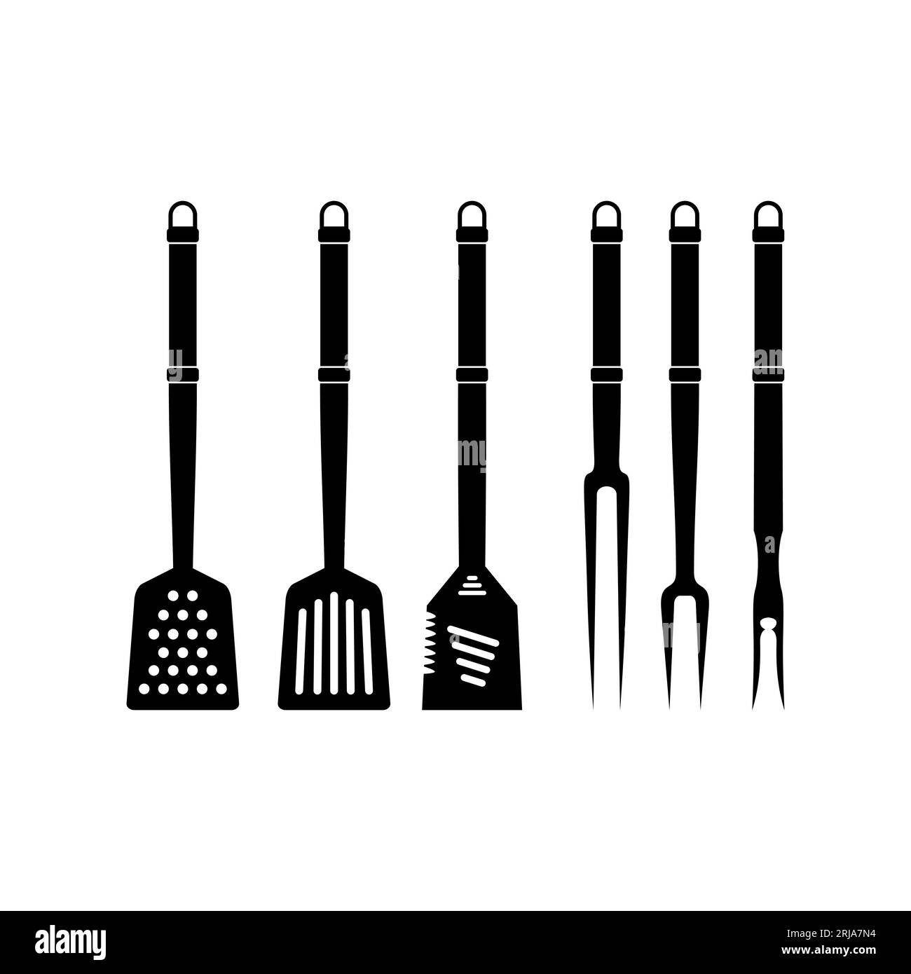 Spatule et fourchette pour barbecue Grill, logo barbecue Illustration de Vecteur