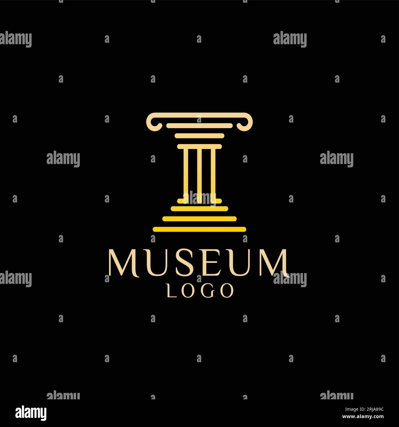 Initiale M avec logo de colonne de bâtiment Illustration de Vecteur