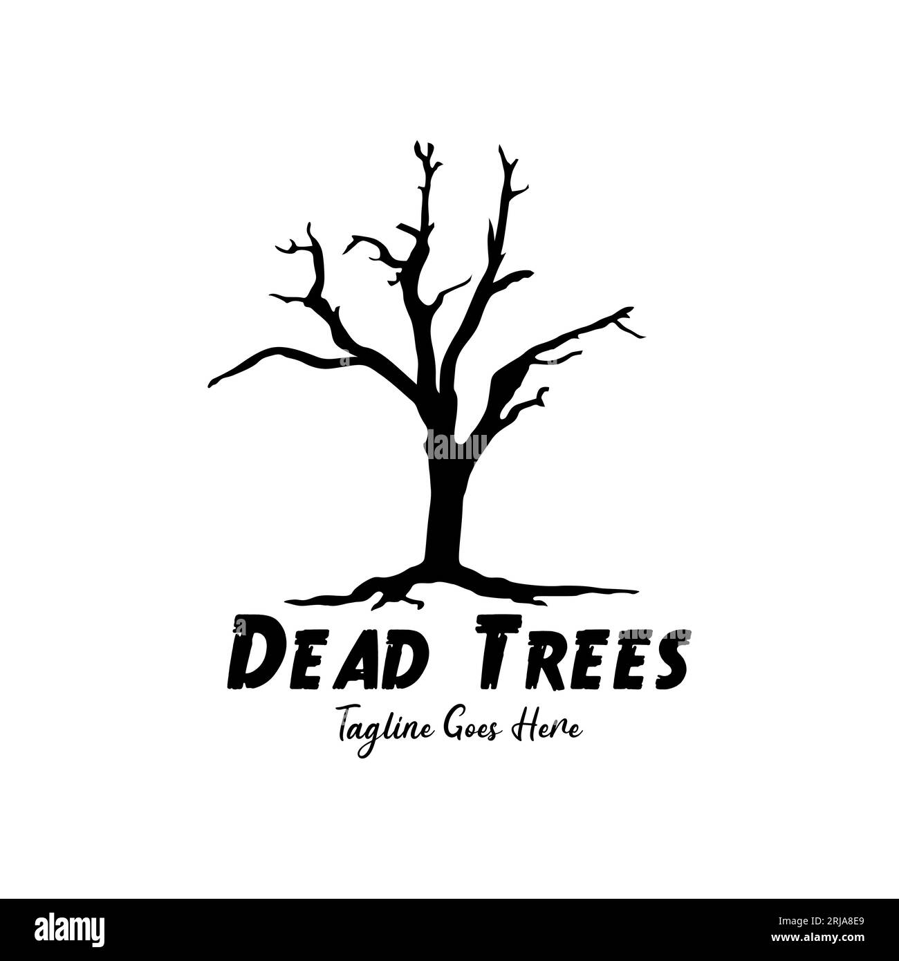 Conception de vecteur d'arbre sec sans feuille, logo Dead Tree Illustration de Vecteur