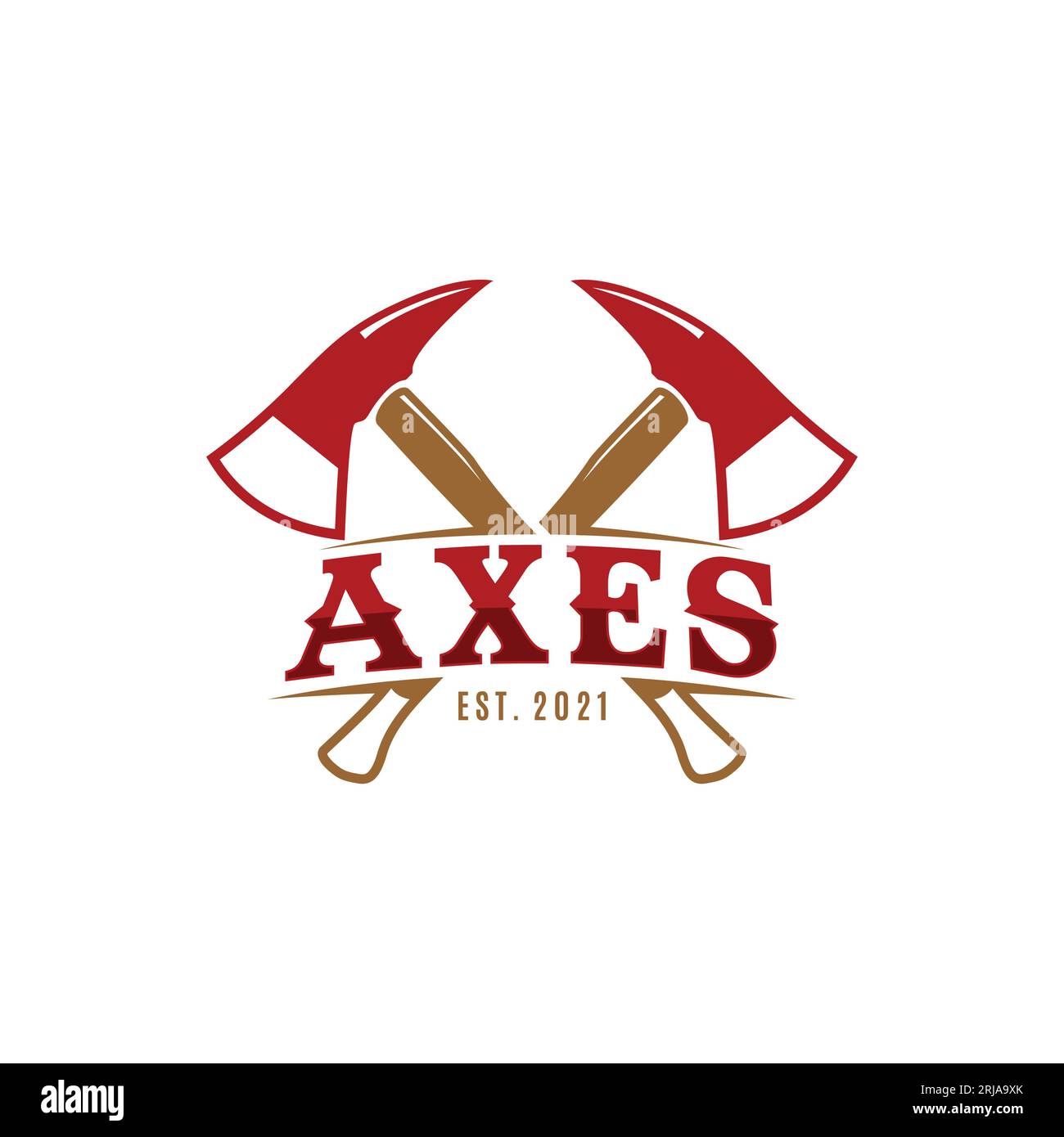 AX logo, axes croisés en bois logo Design Illustration de Vecteur