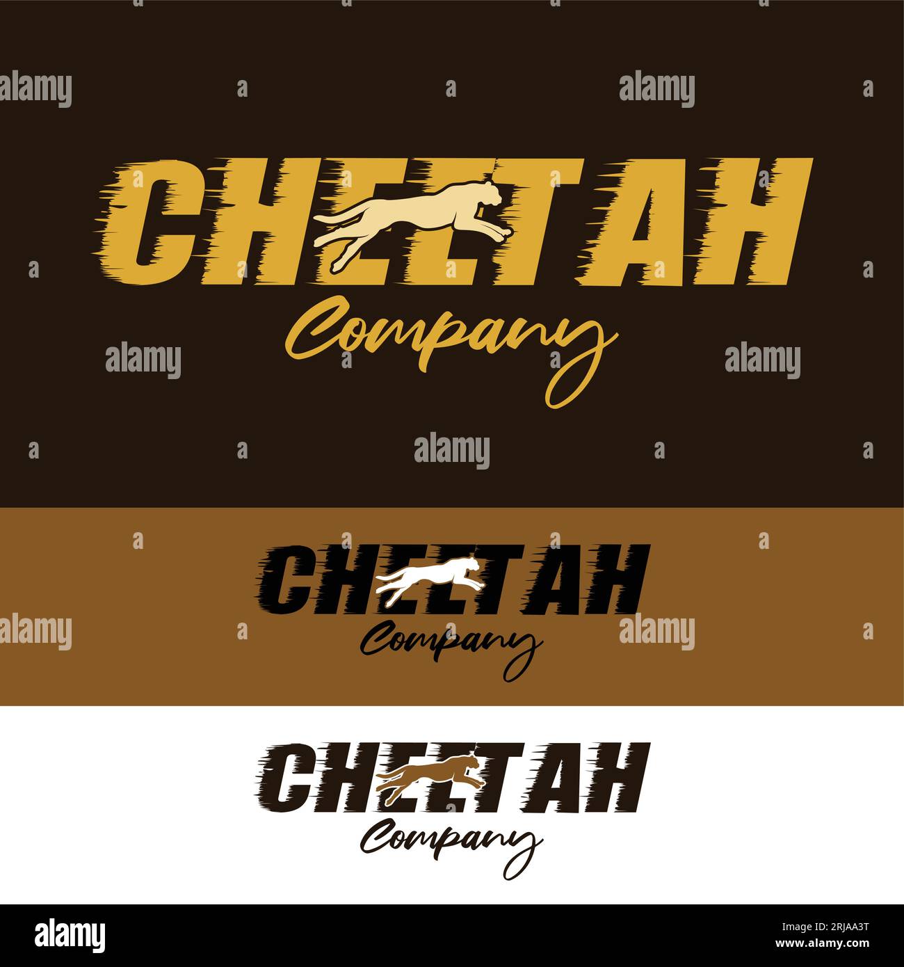 Cheetah Writing logo avec l'icône Cheetah Puma Jaguar Jump inspiration Illustration de Vecteur