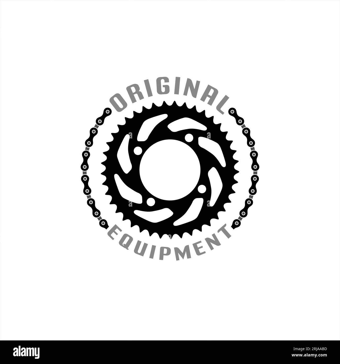 Logo d'engrenage et de chaîne symbole de pièces de rechange de véhicule inspiration de conception Illustration de Vecteur