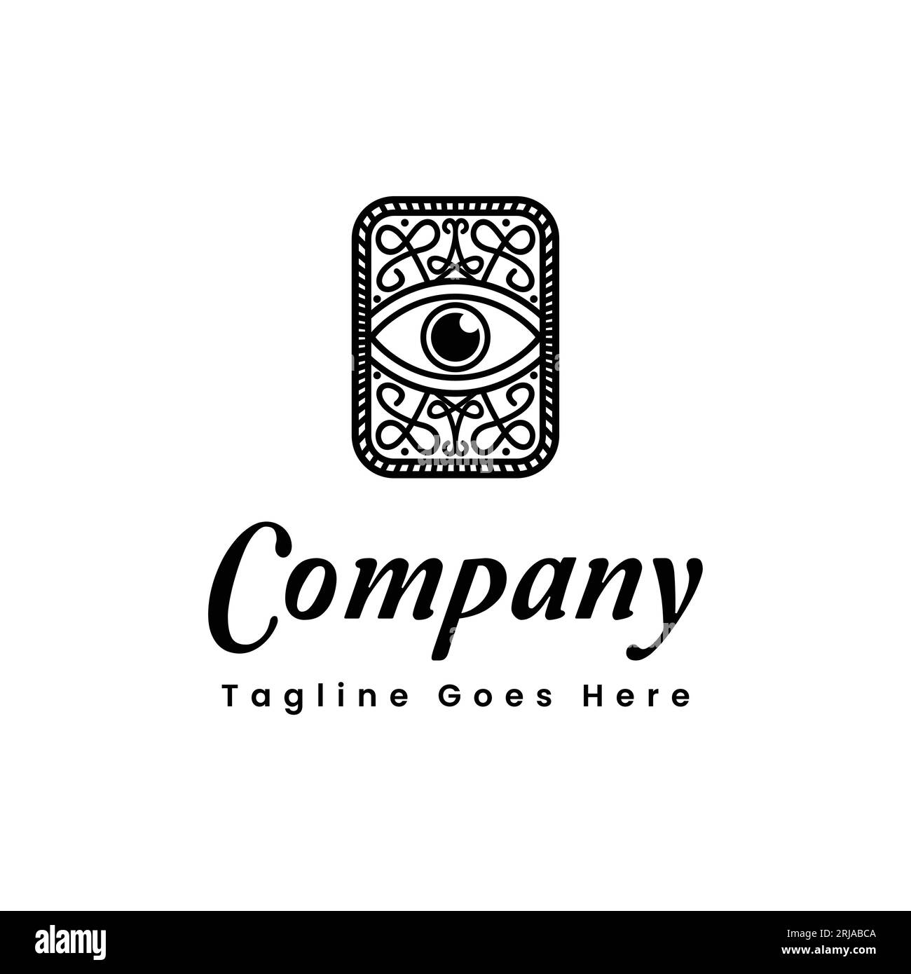 Eye logo Classic pour Illuminati, illusion, hypnose, magie, sorcière, mystère et conception de logo optique Illustration de Vecteur