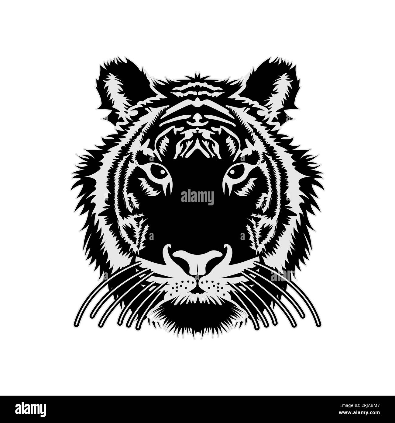 Inspiration de conception tribale de vecteur de tête de tigre Illustration de Vecteur