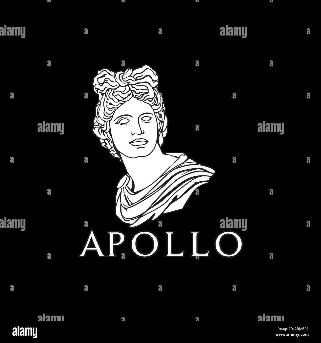 Apollon grec Dieu romain Sculpture Design inspiration Illustration de Vecteur
