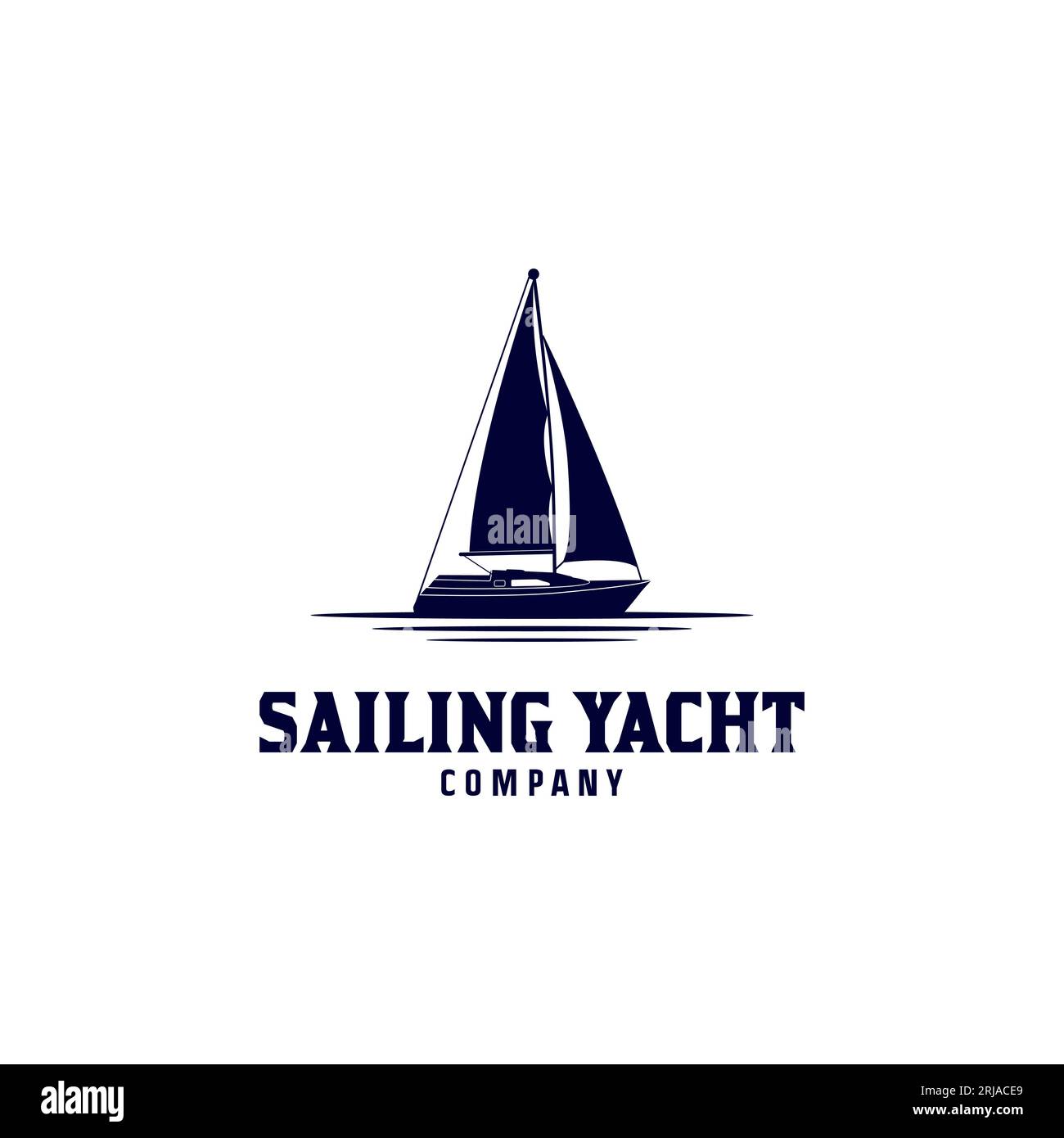 Inspiration de conception simple voile Yacht Silhouette logo Illustration de Vecteur