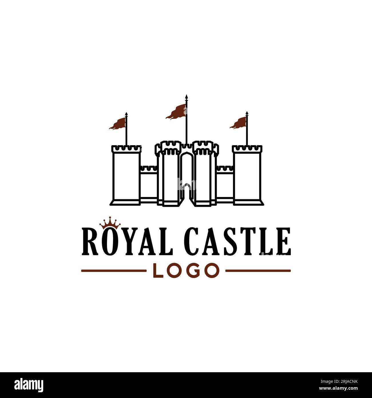 Inspiration minimaliste du logo d'art Castle Line Illustration de Vecteur