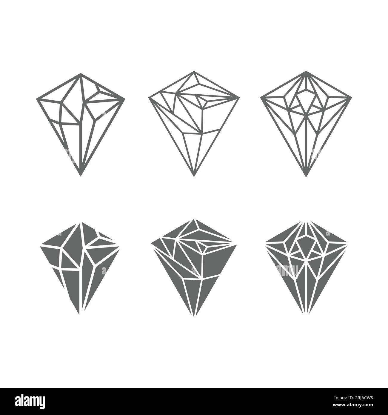 Collection Crystal Diamond Set inspiration Vector Design Illustration de Vecteur