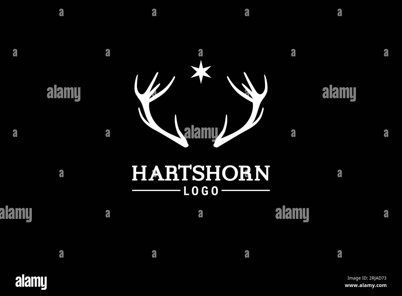 Inspiration du logo Stag Deer Buck Antler Hartshorn Illustration de Vecteur