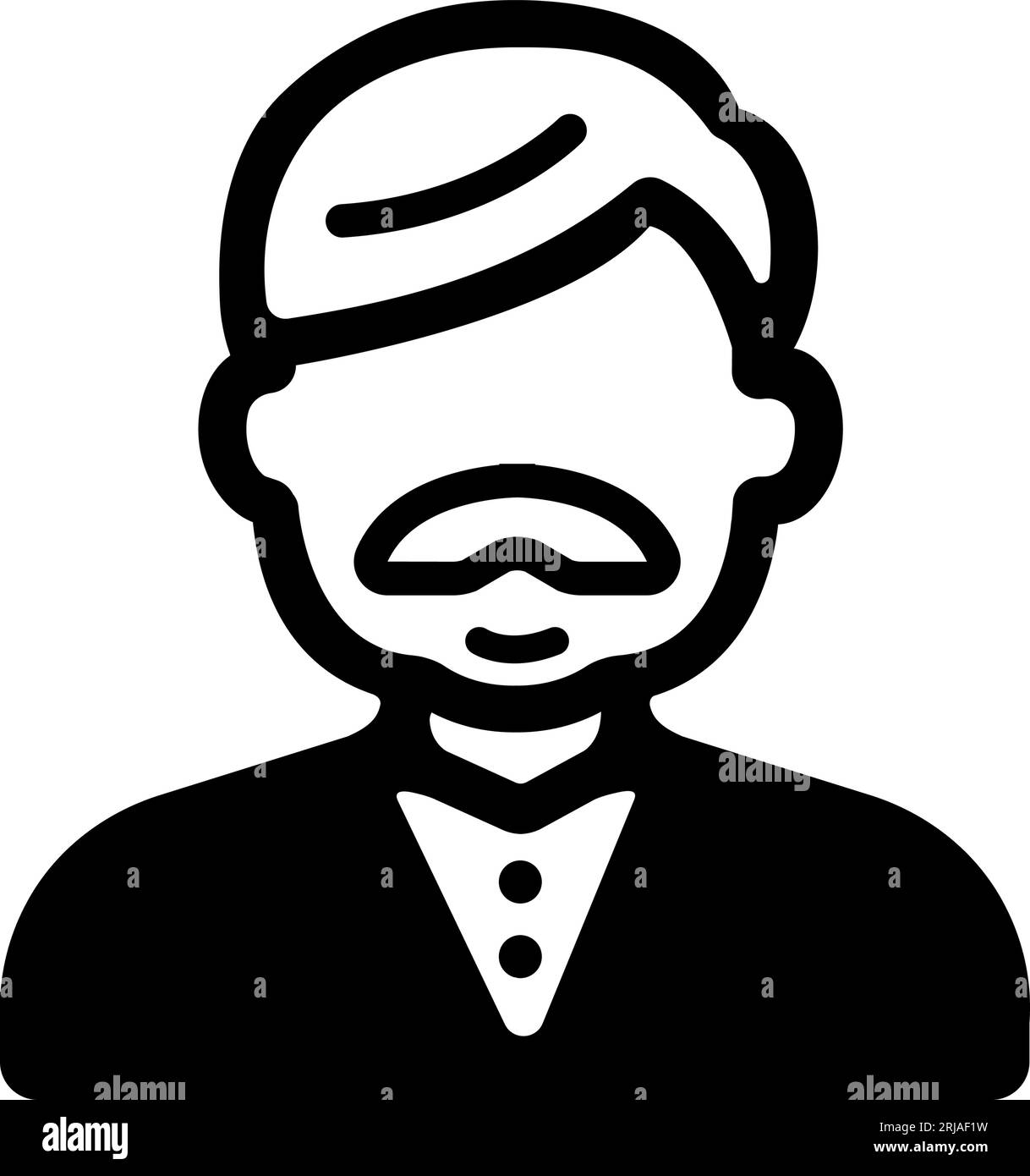 Illustration d'icône de vecteur de silhouette d'homme senior Illustration de Vecteur