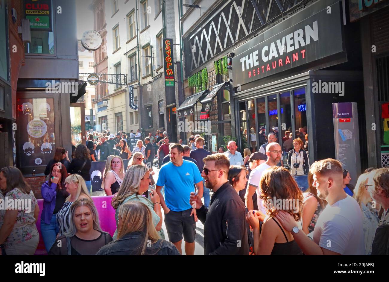 Mathew Street, Cavern Quarter, Liverpool, Merseyside, Angleterre, ROYAUME-UNI, L2 6RE Banque D'Images