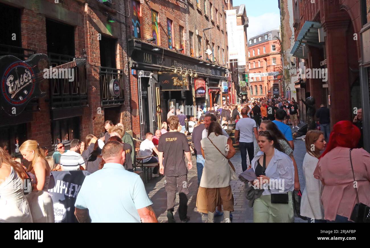 Mathew Street, Cavern Quarter, Liverpool, Merseyside, Angleterre, ROYAUME-UNI, L2 6RE Banque D'Images