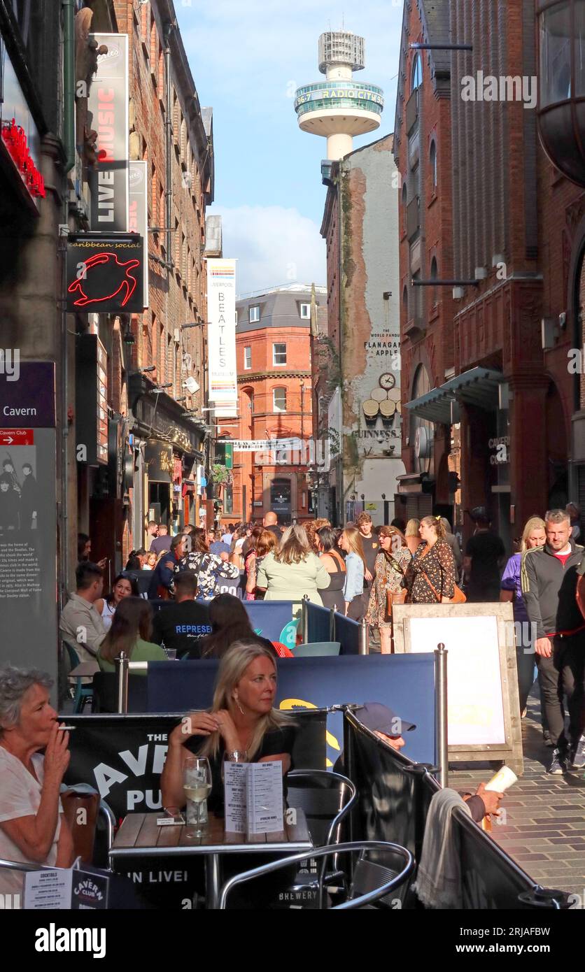 Mathew Street, Cavern Quarter, Liverpool, Merseyside, Angleterre, ROYAUME-UNI, L2 6RE Banque D'Images