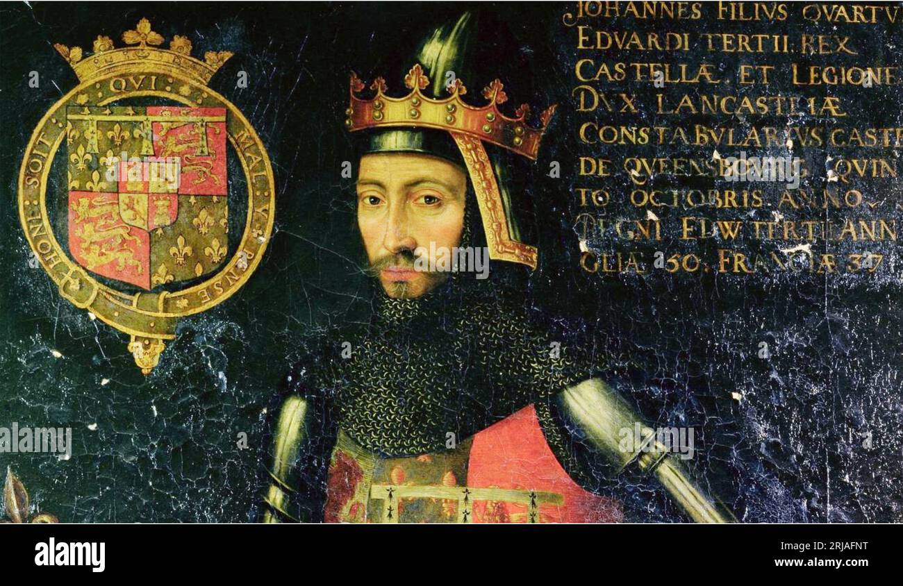 JEAN DE GAND (1340-1399) prince royal anglais et père d'Henri IV Détail de la peinture environ 1593 Banque D'Images