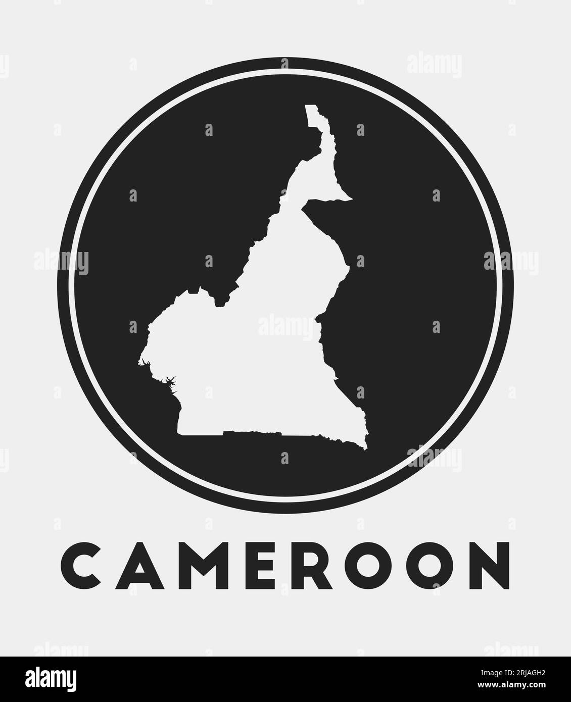 Icône Cameroun. Logo rond avec carte du pays et titre. Badge Cameroun élégant avec carte. Illustration vectorielle. Illustration de Vecteur