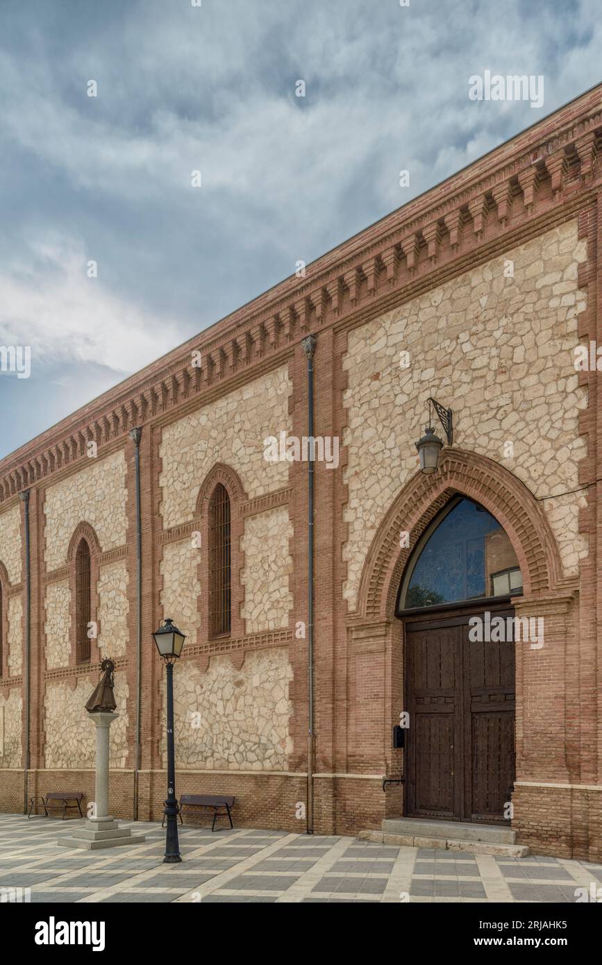 Façade du sanctuaire et l'image de Nuestra Señora de la Antigua, saint patron de la ville de Guadalajara, Castilla la Mancha, Espagne, Europe. Banque D'Images
