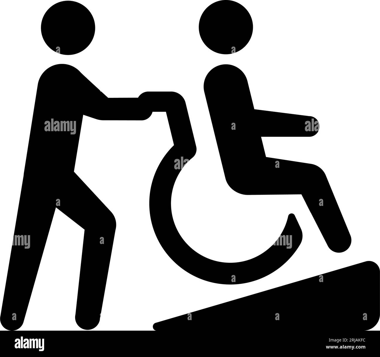 Illustration de l'icône vectorielle de rampe pour fauteuil roulant ( sans barrière ) Illustration de Vecteur