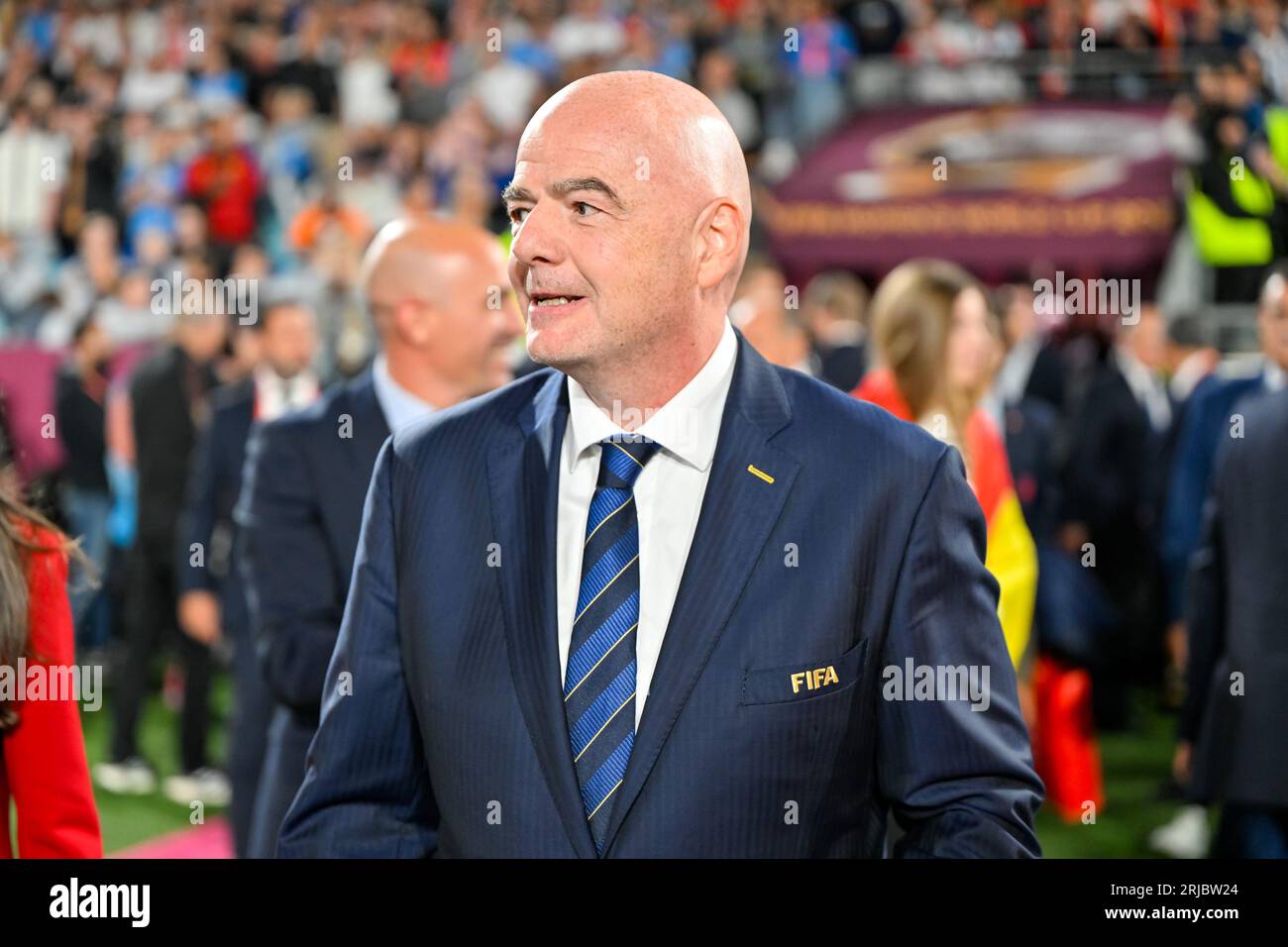 Sydney, Nouvelle-Galles du Sud, Australie, Gianni Infantino président de la coupe du monde féminine de la FIFA 2023 finale Espagne contre Angleterre au Stadium Australia (Accor Stadium) 20 août 2023, Sydney, Australie. (Keith McInnes/SPP) crédit : SPP Sport Press photo. /Alamy Live News Banque D'Images