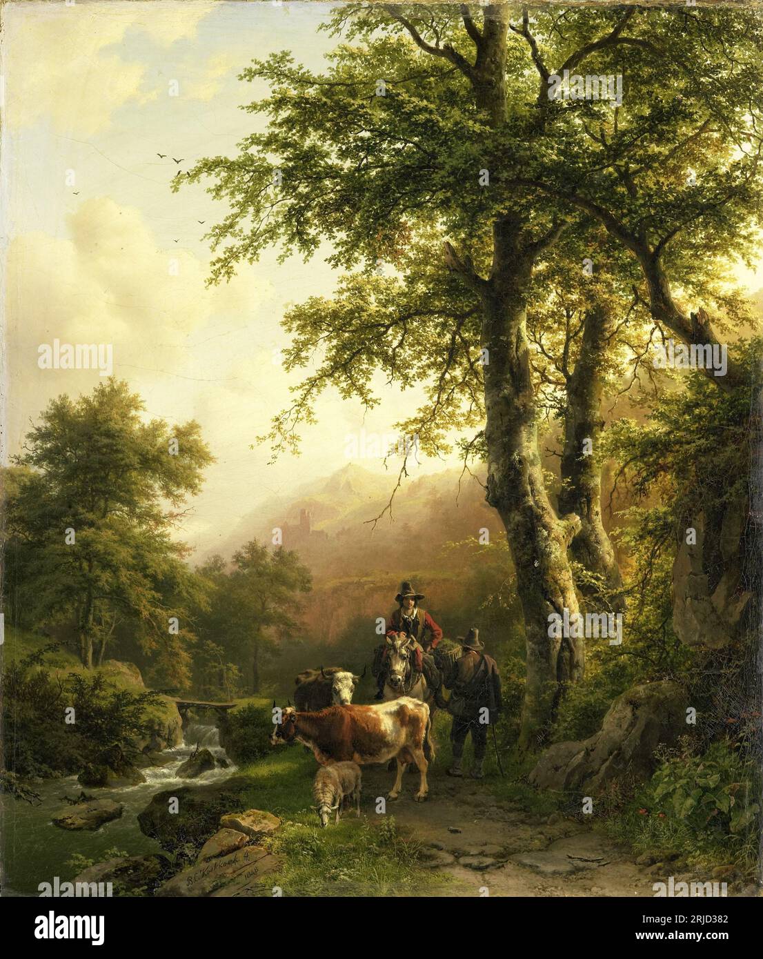 Paysage italien 1848 par Barend Cornelis Koekkoek Banque D'Images