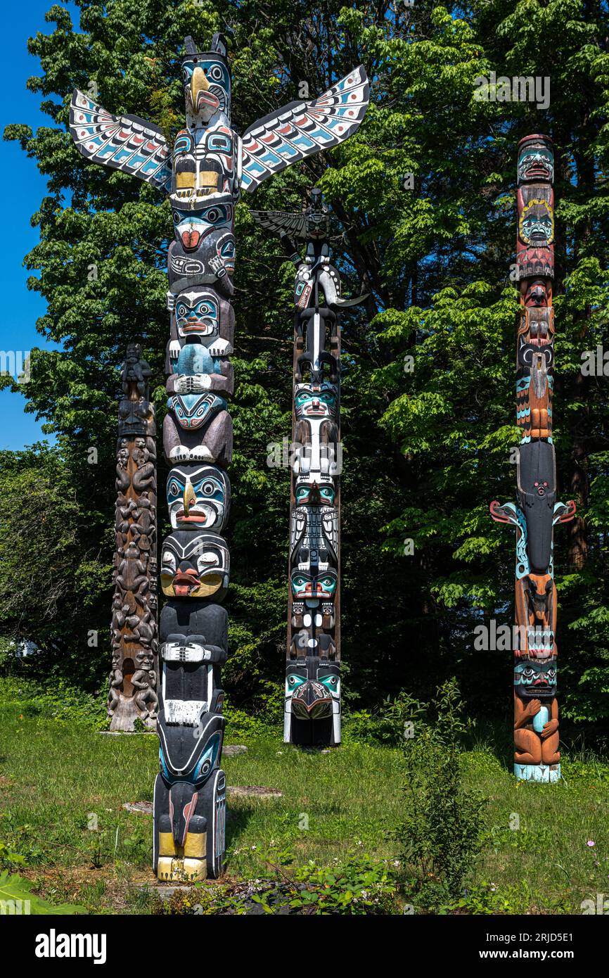 Affichage totem Pole à Vancouver, Canada Banque D'Images
