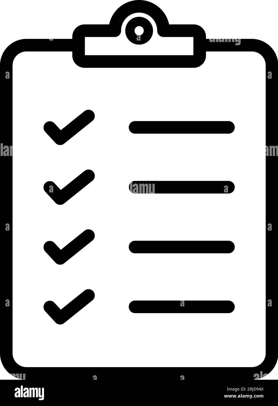 Icône de ligne de liste de contrôle comme symbole de concept de formulaire de commande ou de service Illustration de Vecteur