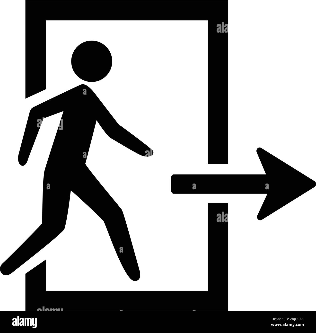 Direction de la sortie de secours Banque d'images noir et blanc - Alamy